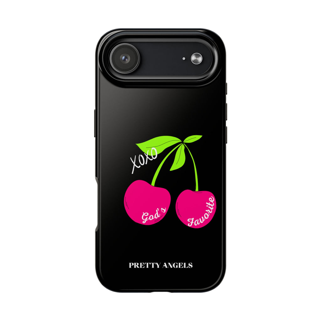 Tough Phone Case — 'God's Favorite' with Hot Pink Cherry