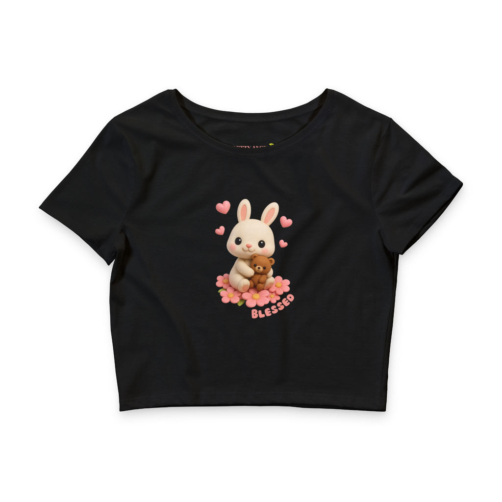 Blessed Baby Bunny & Teddy Bear Crop Tee