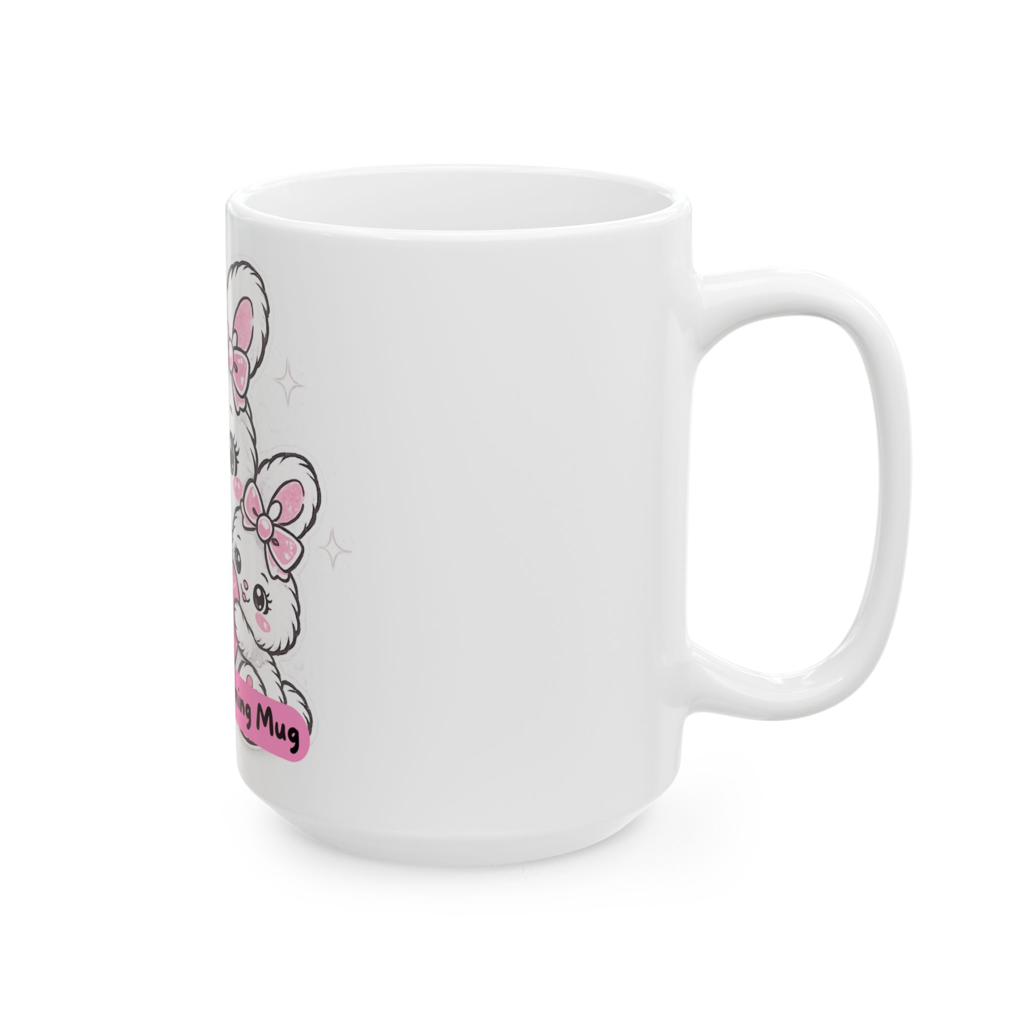 Mommy’s Morning Mug — Cute Bunny Mom & Babies Ceramic Coffee Cup (11oz/15oz)