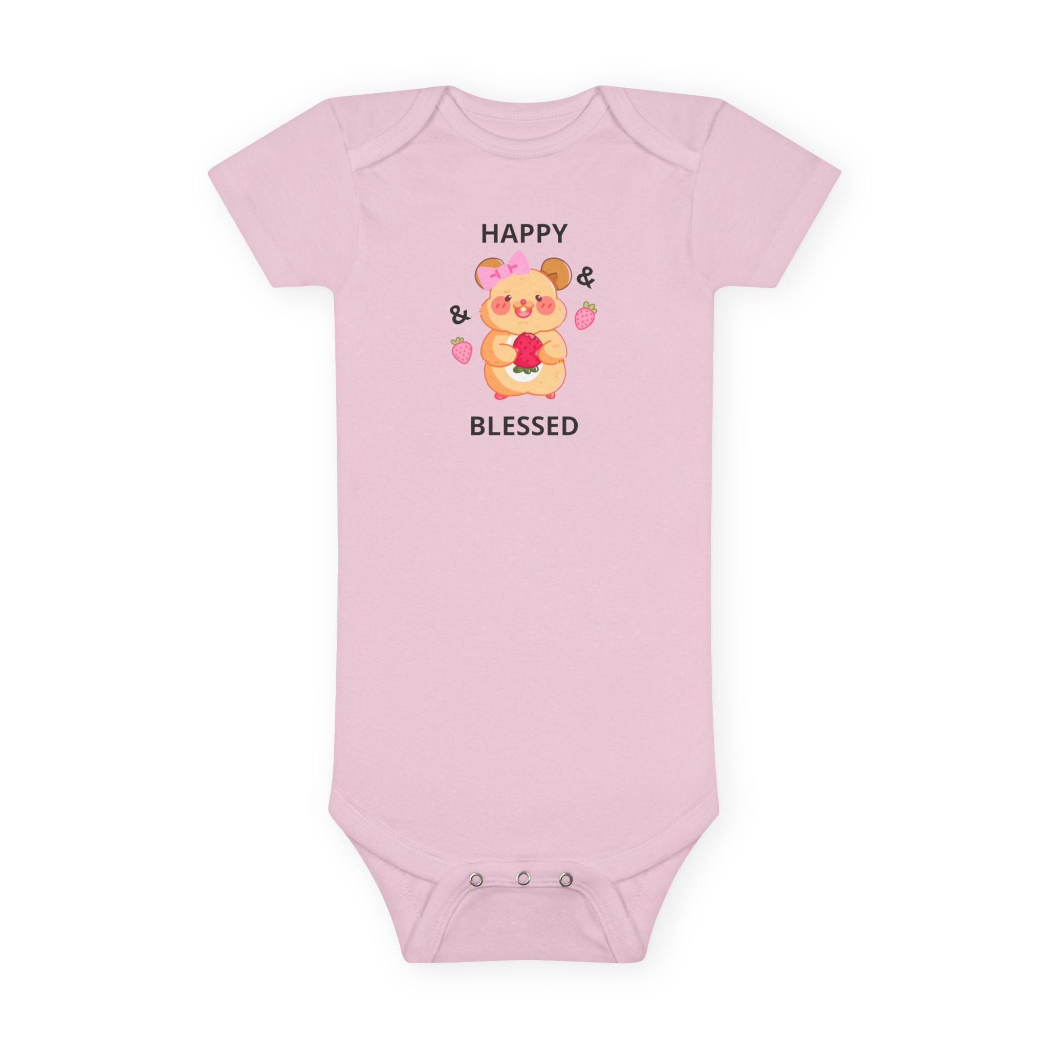 Happy & Blessed Cute Hamster - Baby Onesie, Cute Infant Bodysuit, Baby Shower Gift, Newborn Outfit, Girly Baby Clothes, Baby Apparel